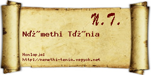 Némethi Ténia névjegykártya